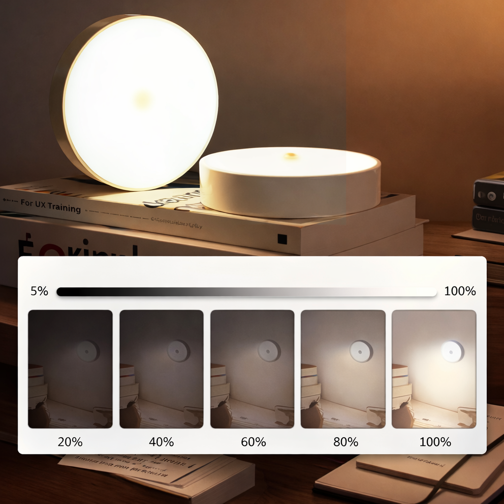 Rechargeable 8-LED Smart Motion Sensor Night Light for Stairs & Cabinets